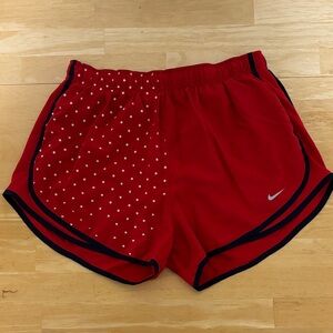 Nike Women's Red and Navy Athletic Shorts